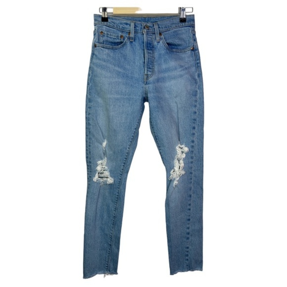 LEVIS WOMEN’S 501 S BUTTON FLY DISTRESSED RAW HEM JEAN SZ 26